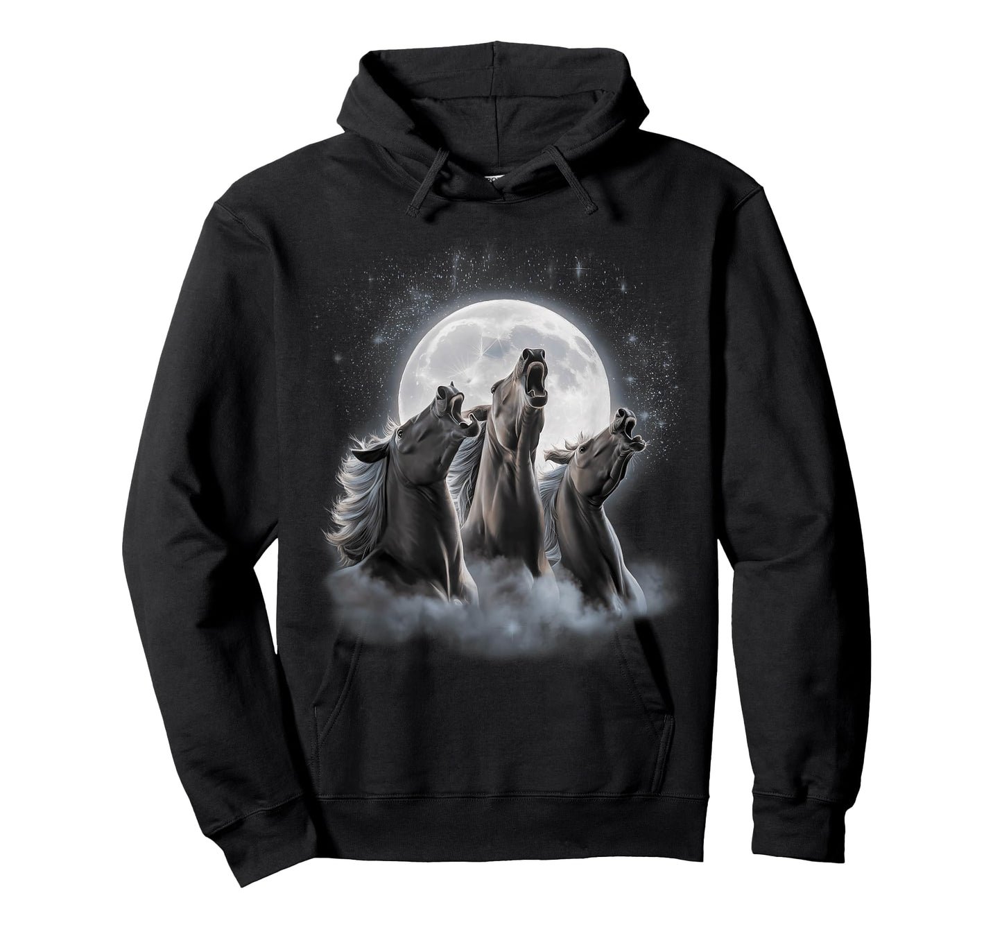 3 Horses Howling At The Moon Funny Horse Lover Equestrian T-Shirt