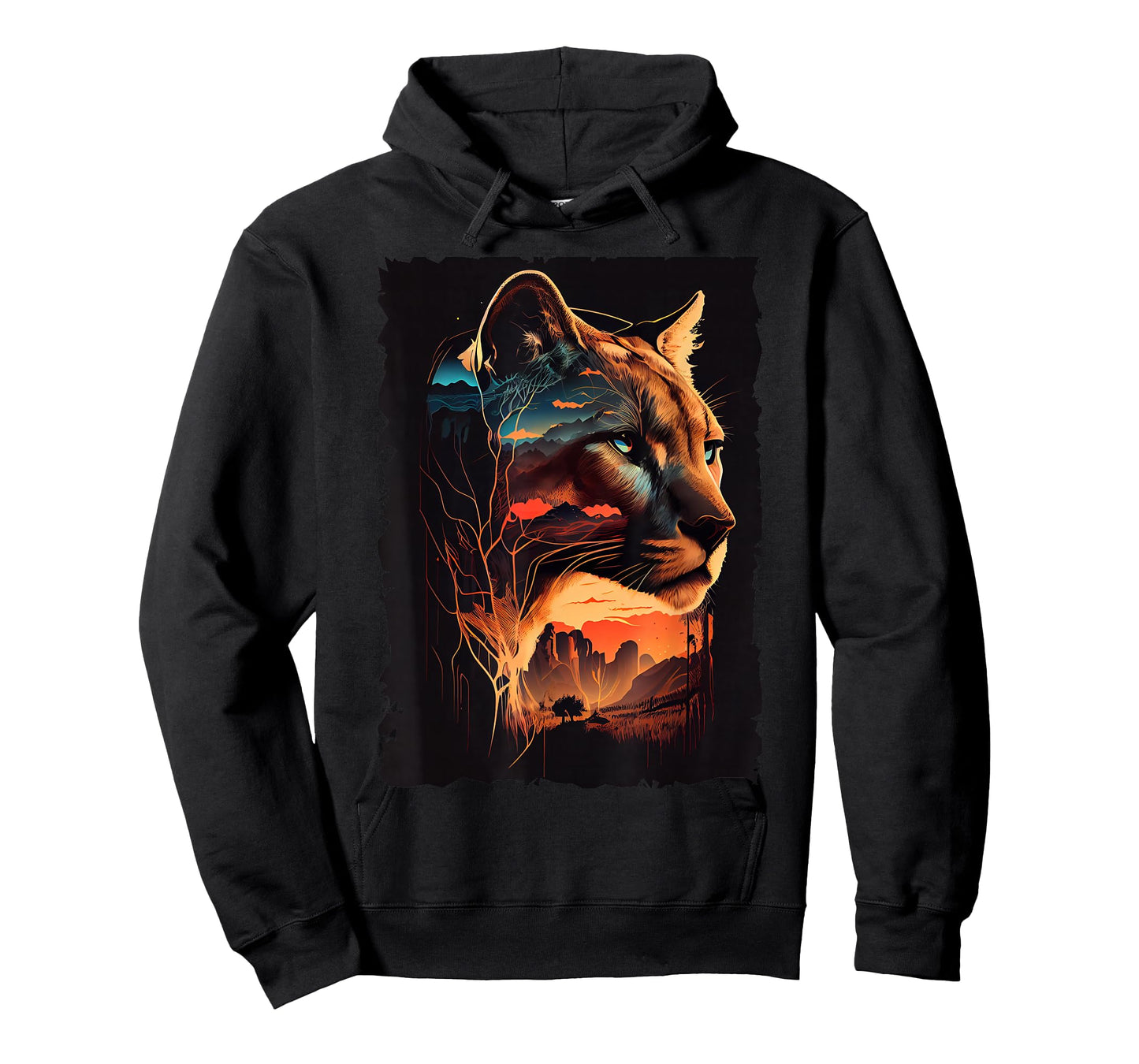 Mountain Cougar Sunset Wilderness Wildlife Art T-Shirt