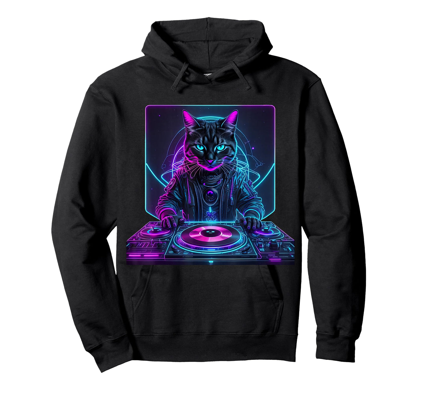 DJ Cat Funny House Meow Music Party EDM Techno T-Shirt