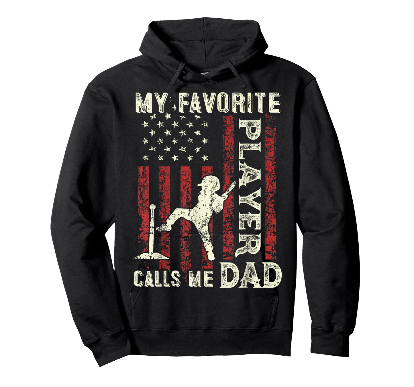 Father's Day Favorite Player Calls Me Dad US Flag T-Ball Dad T-Shirt