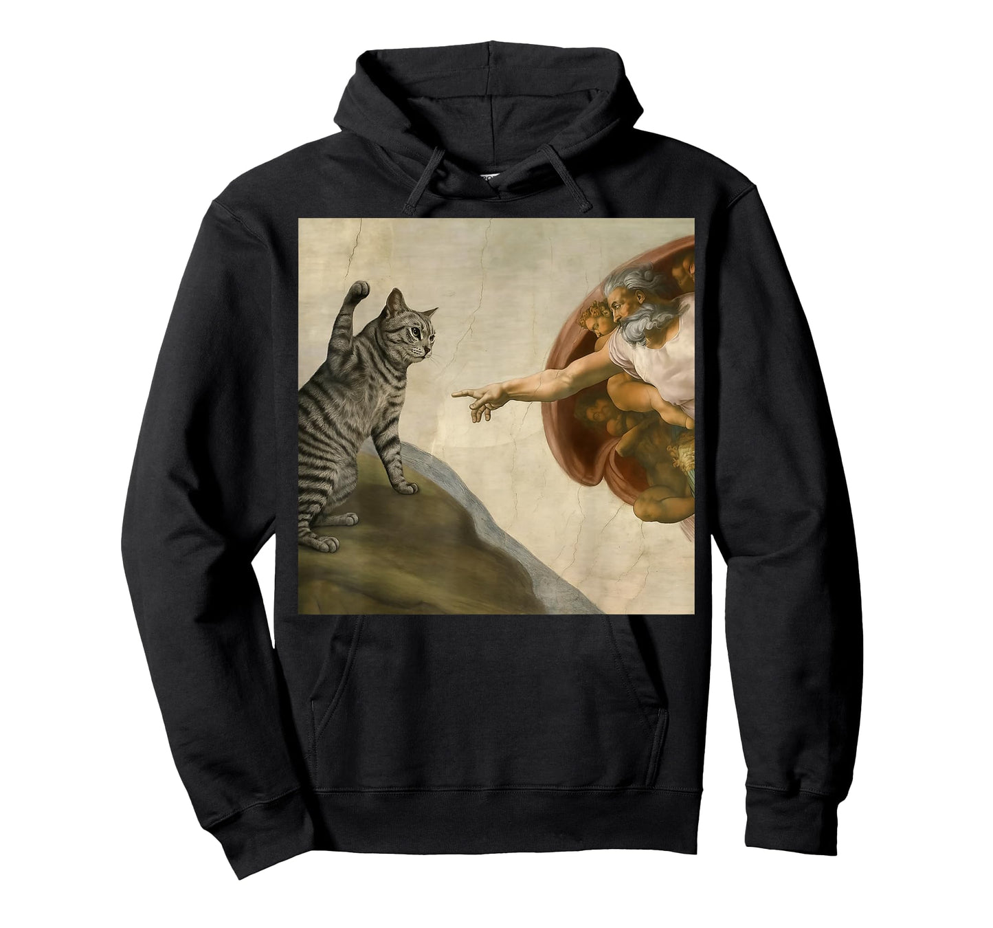 Funny Cat Meme in Creation of Adam Parody T-Shirt