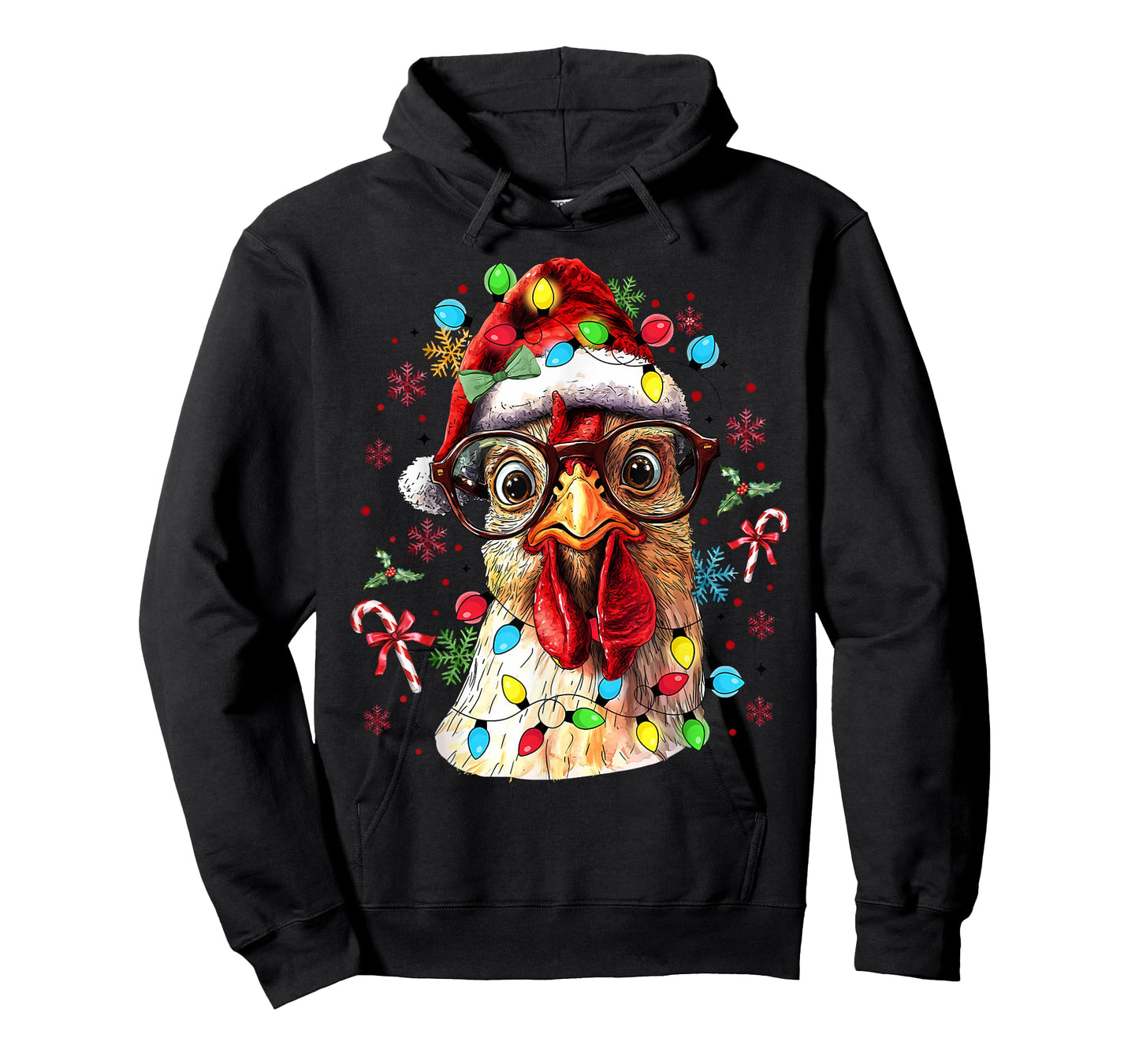 Christmas Lights Chicken Santa Funny Xmas Tree Chicken T-Shirt