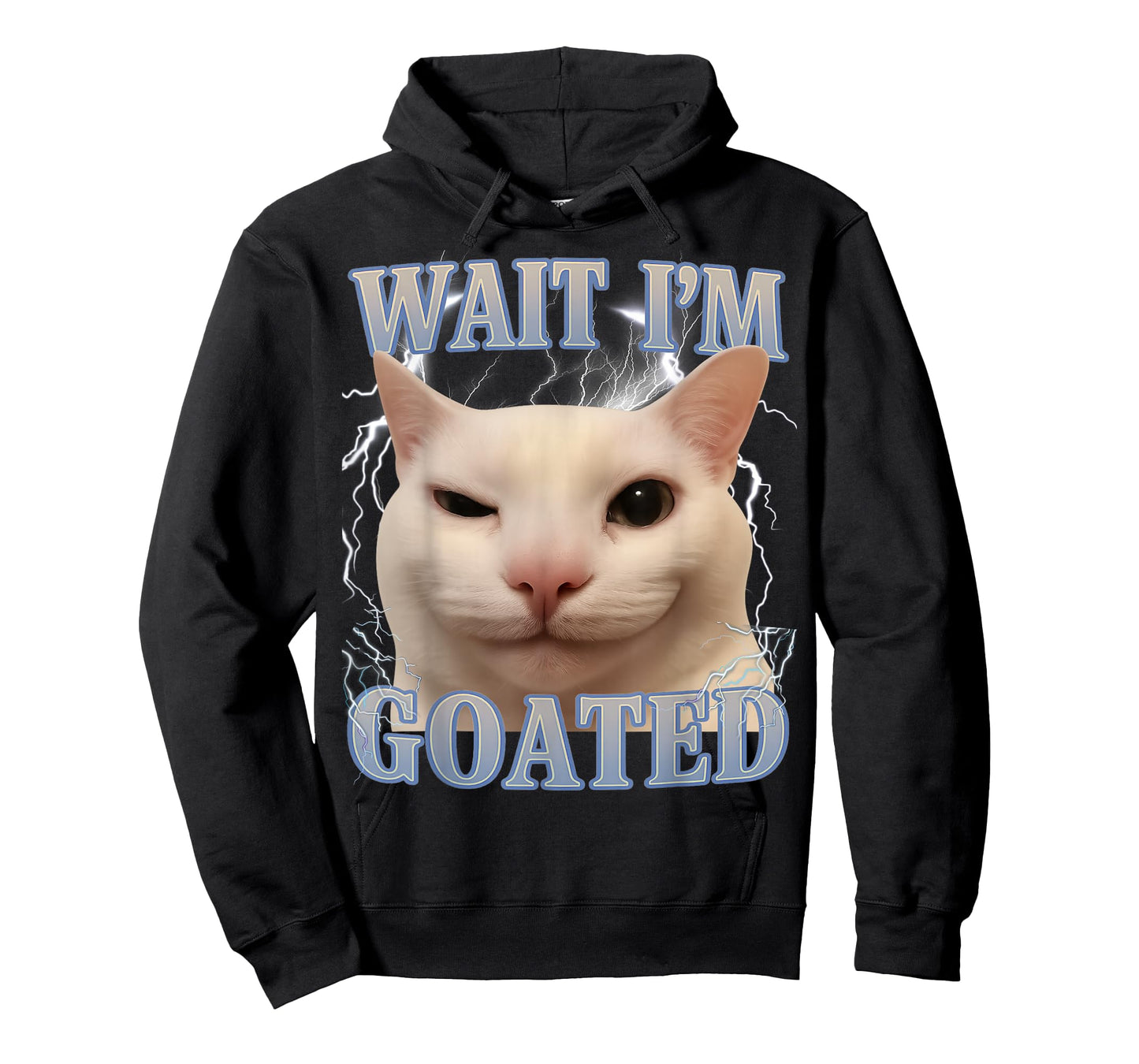 Wait I'm Goated Cat Silly Funny Cat Meme Men Women Graphic T-Shirt