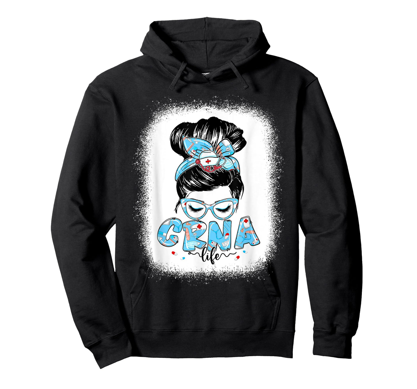 CRNA Life Messy Bun Women Glasses Cute CRNA Gifts T-Shirt