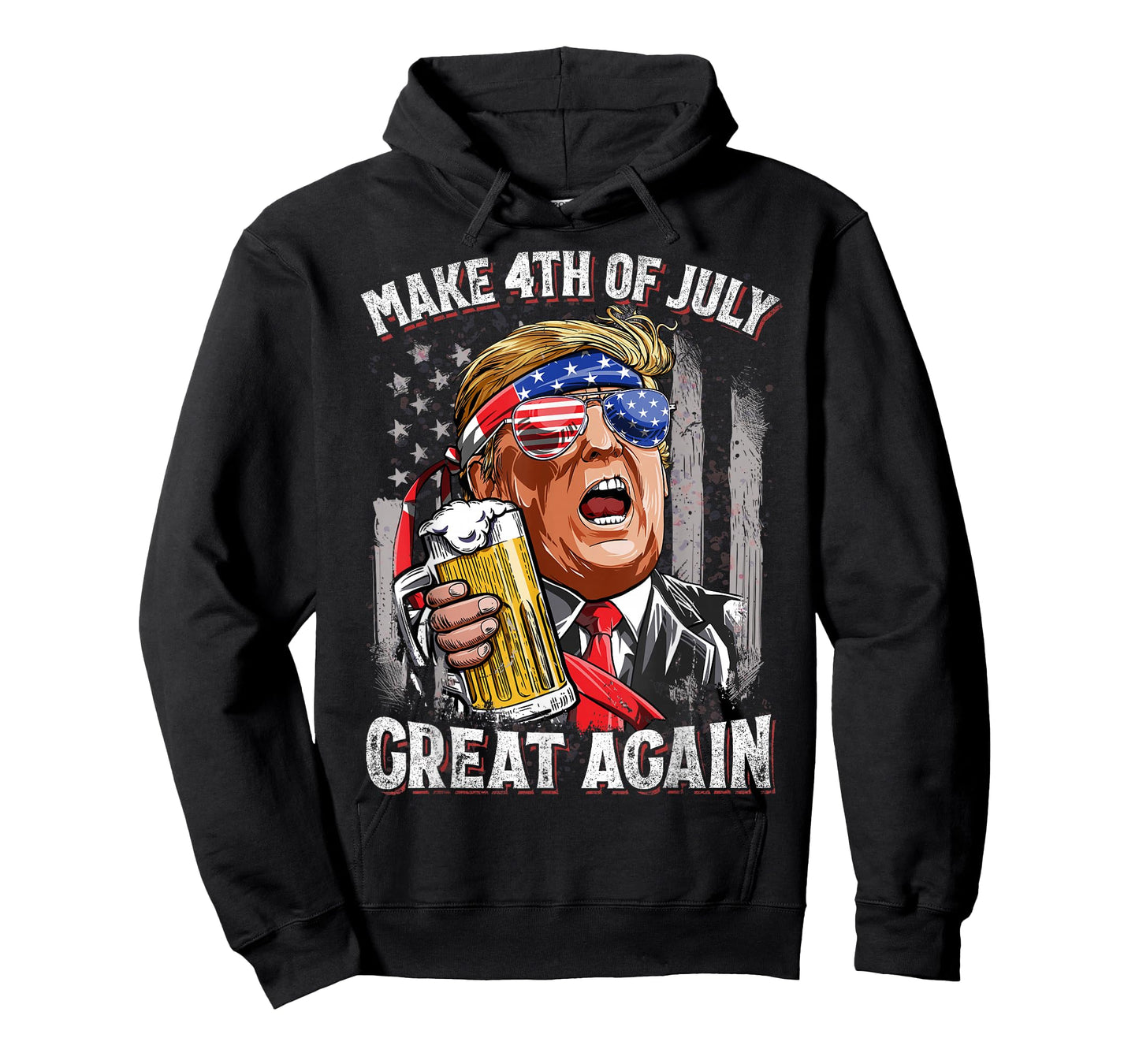 Trump Make 4th of July Great Again Men Drinking Beer Funny T-Shirt