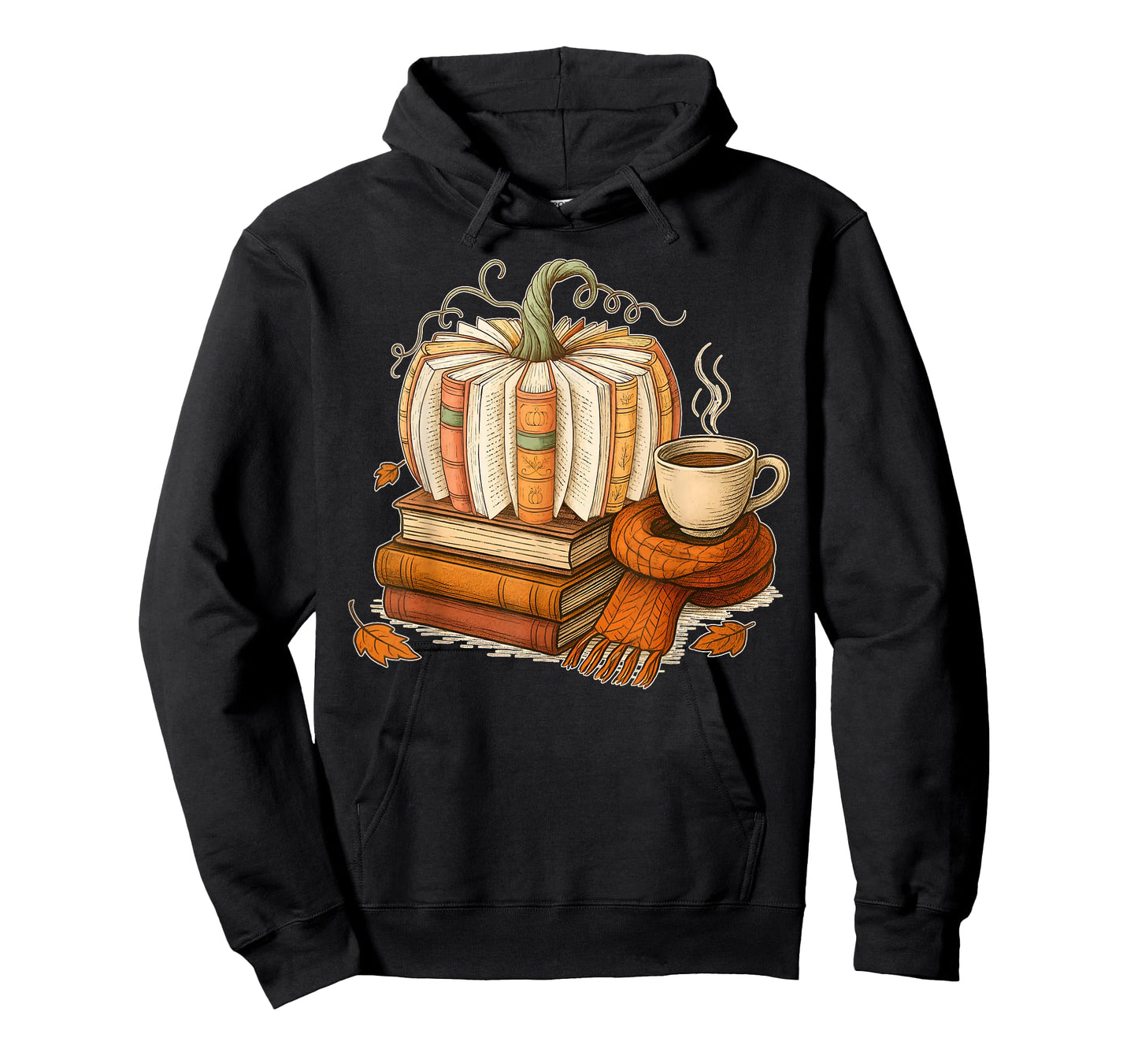 Fall Book Pumpkin Thanksgiving Reading Book Lovers Women Men T-Shirt