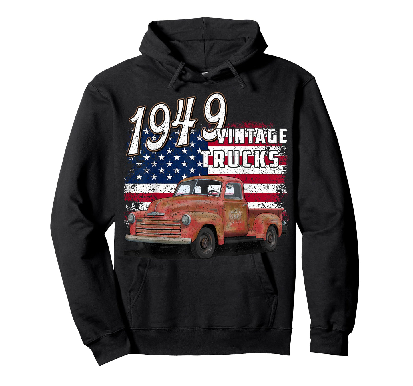 1949 49 Truck Classic Car 1940s Vintage American Flag T-Shirt