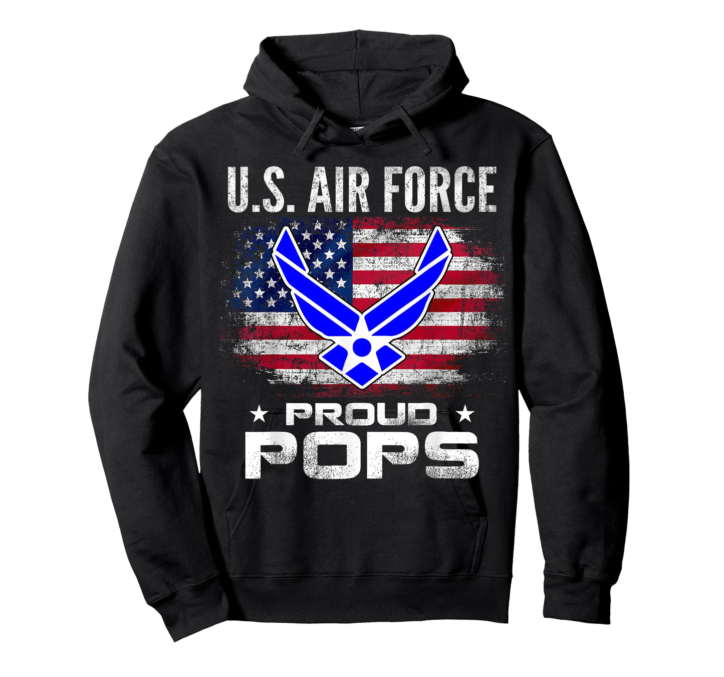 U.S Air Force Proud Pops With American Flag Gift Veteran T-Shirt for Women Kids Men