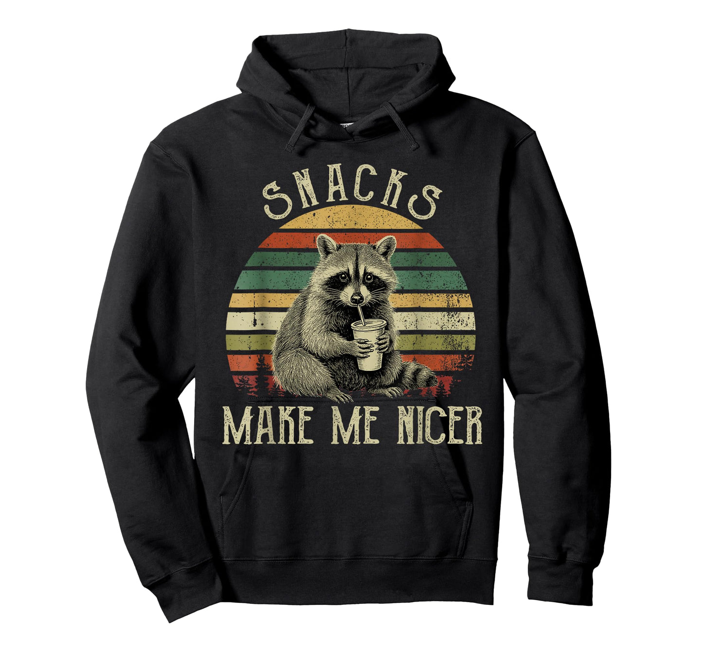 Funny Sarcastic Saying Raccoon Meme Snacks Make Me Nicer T-Shirt