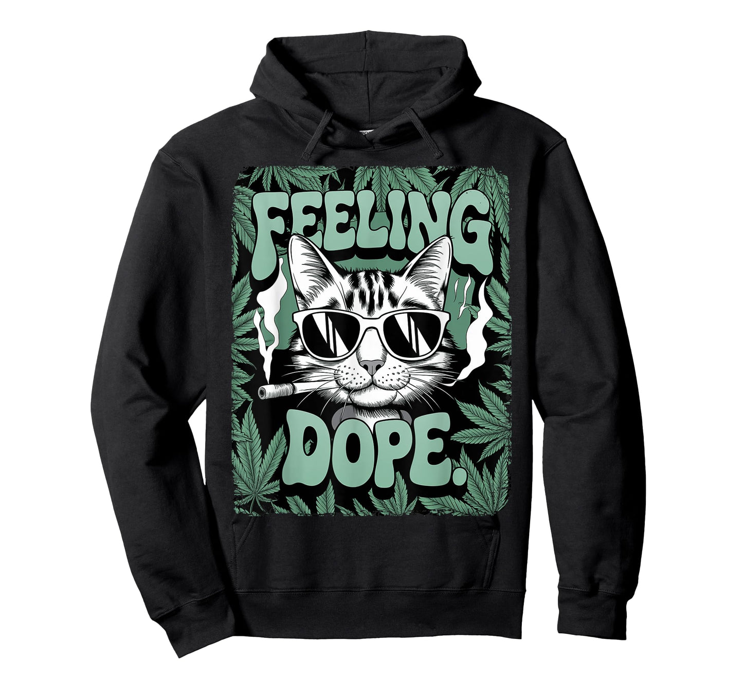 Feeling Dope Cat Weed Vintage 420 Stoner Cat Getting High T-Shirt