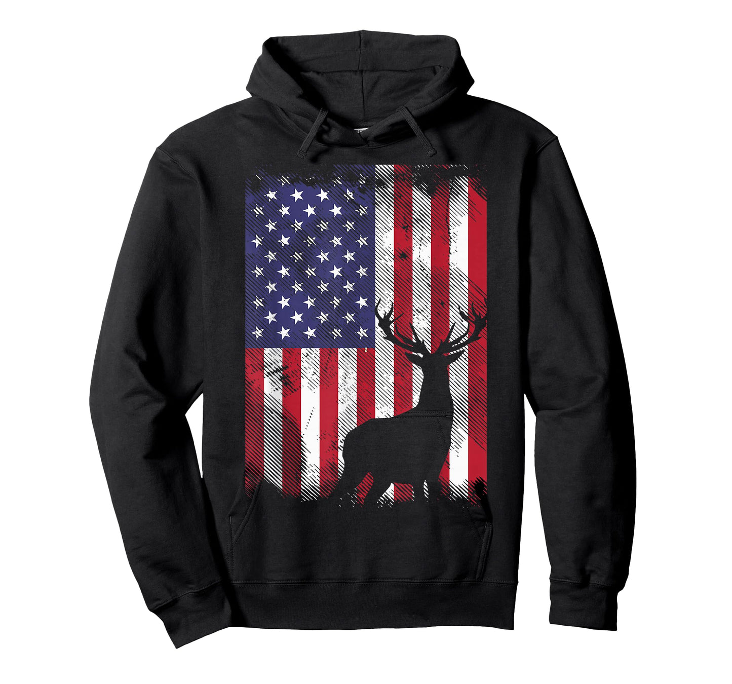 American Flag Deer Elk Hunting USA Patriotic Hunter Gift T-Shirt