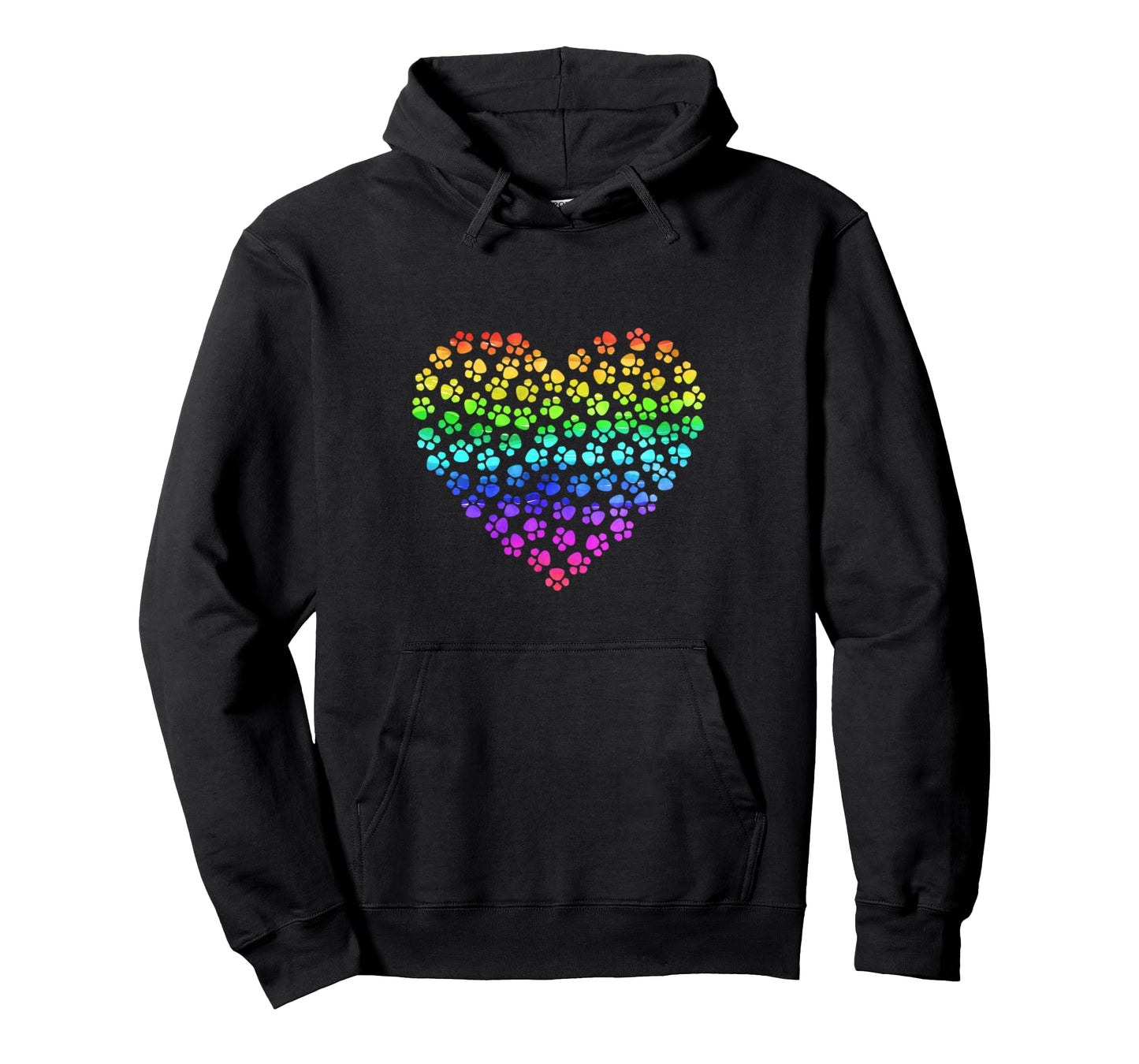 Rainbow Pawprint Heart - Pet Lover Gift Long Sleeve T-Shirt