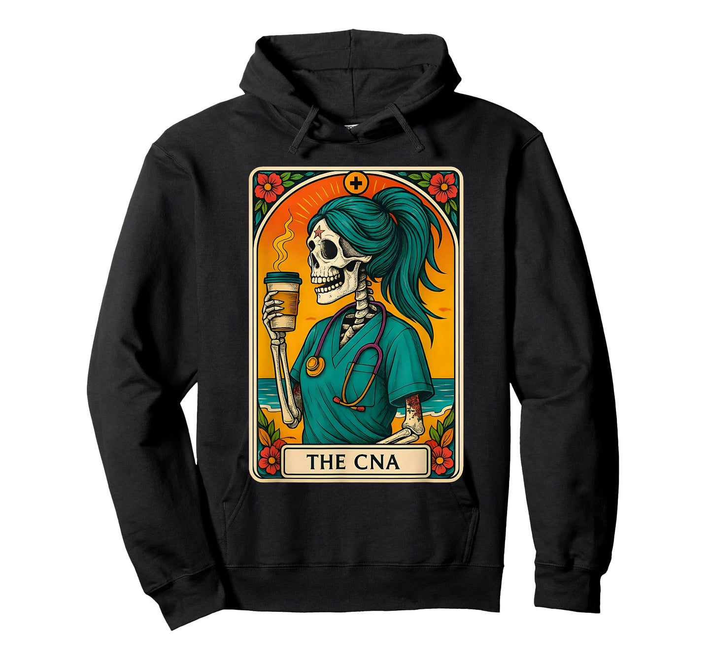 CNA Skeleton Tarot Card Funny Certified Nurse Halloween T-Shirt