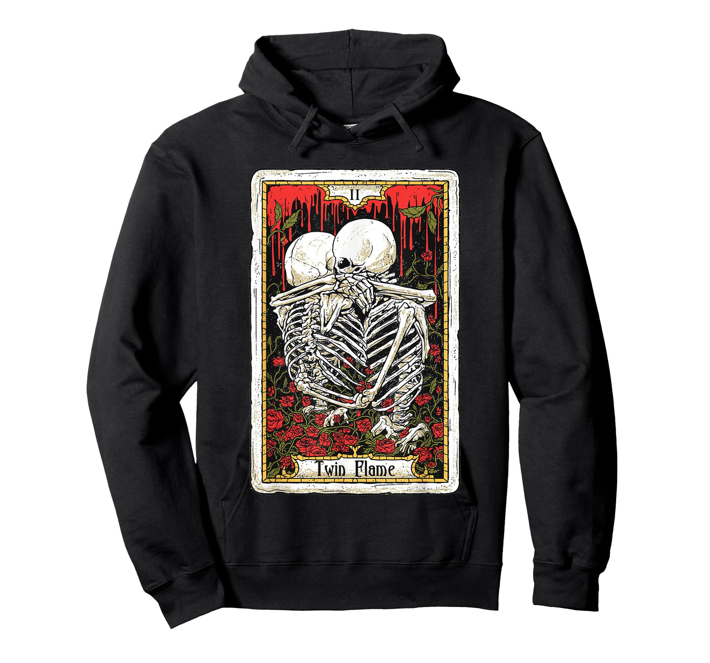 Astronomical Apparel Unisex-Adults Black X-Small Classic Fit Crew Neck T-Shirt Two of Cups Twin Flame Tarot Card Horoscope