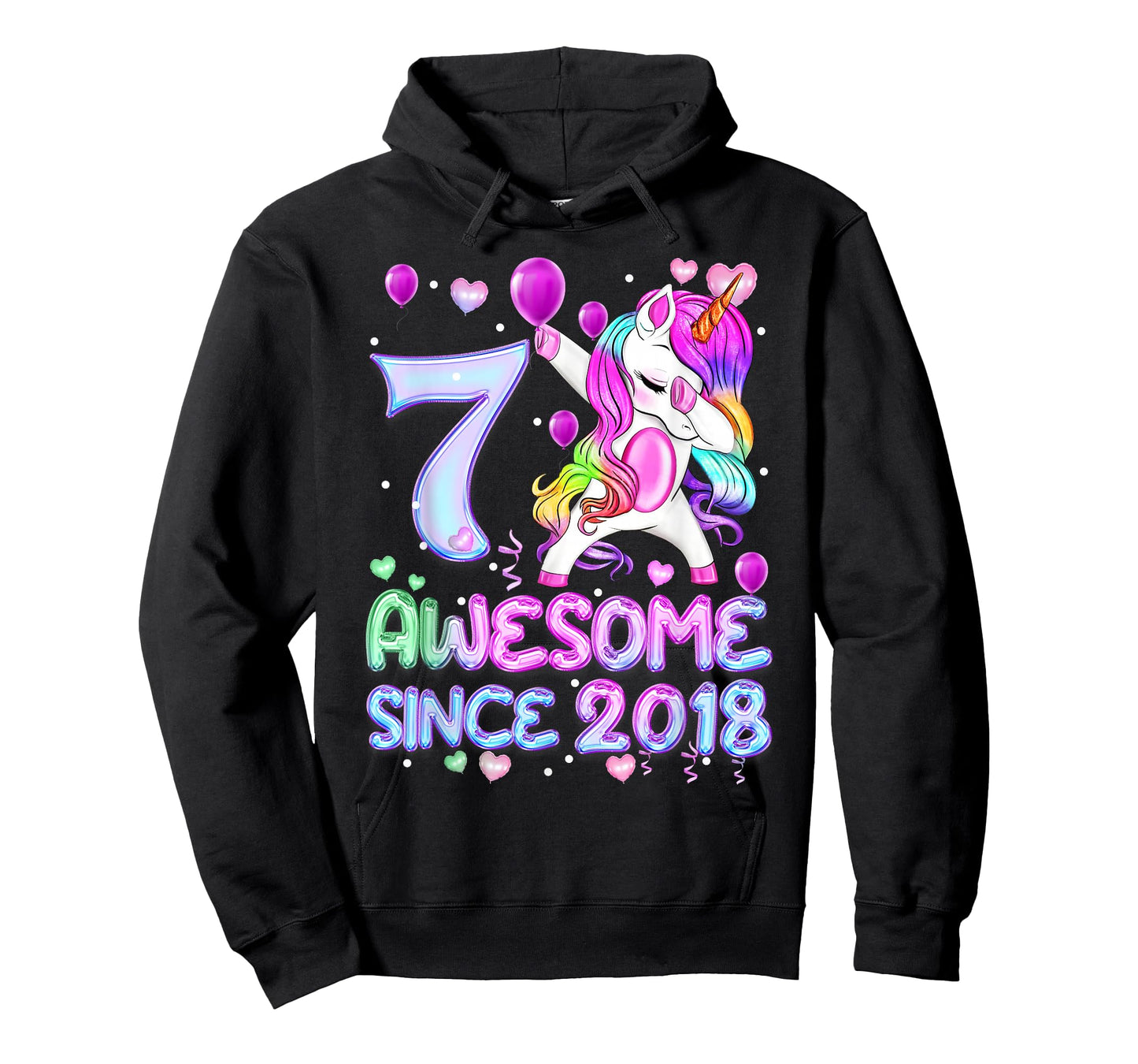 7 Years Old Unicorn Dabbing 7th Birthday Girl Unicorn T-Shirt