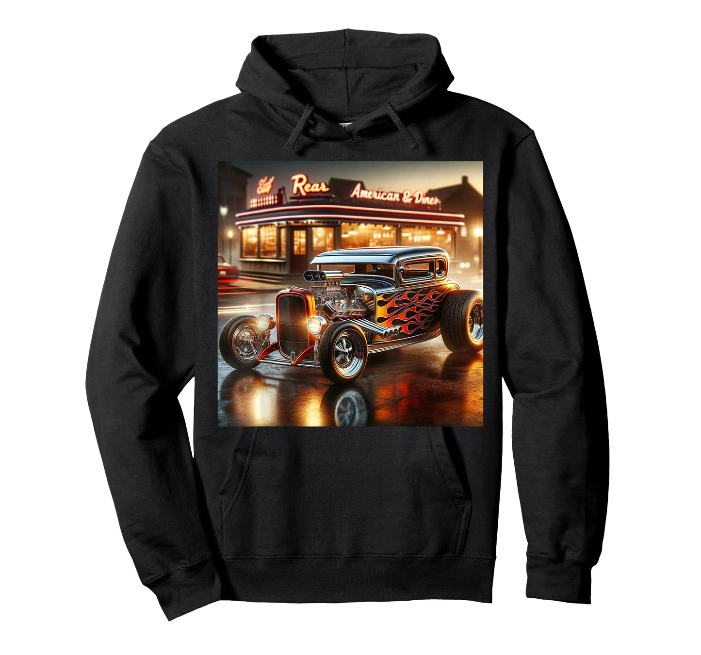 Classic Hot Rod Retro Vintage Custom Hotrod Car Illustration T-Shirt