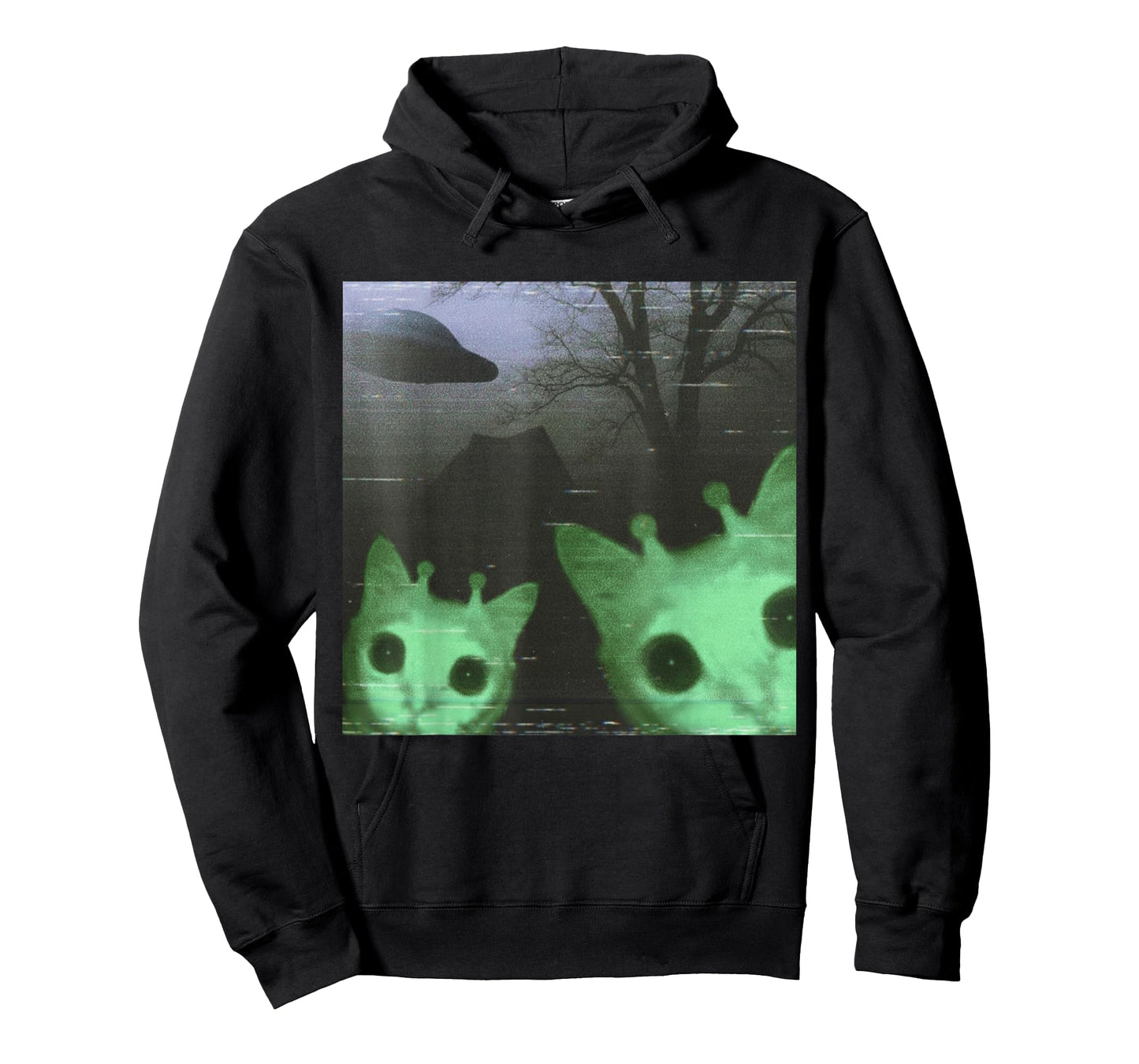 Alien Cats UFO Funny Creepy Cat Meme Gifts for Men Women Kid T-Shirt