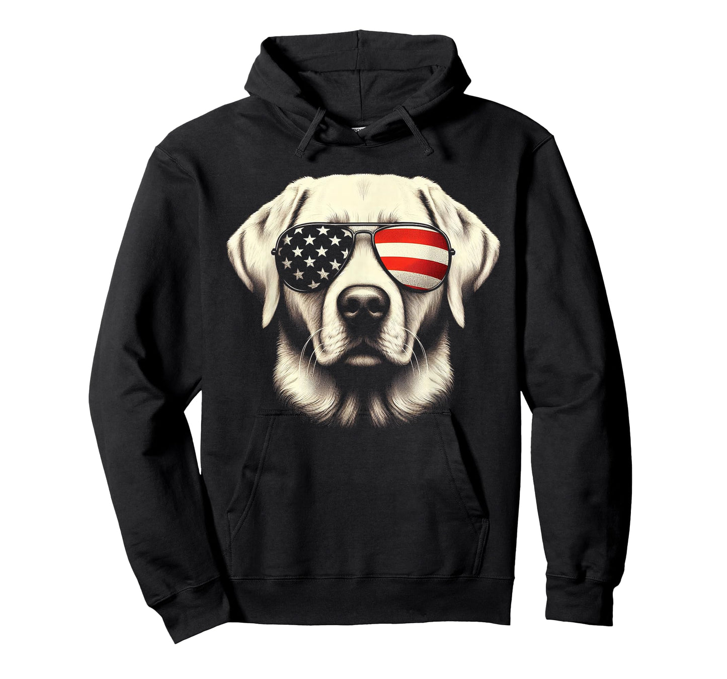 Labrador American Flag Sunglasses 4th of July Patriotic Dog T-Shirt