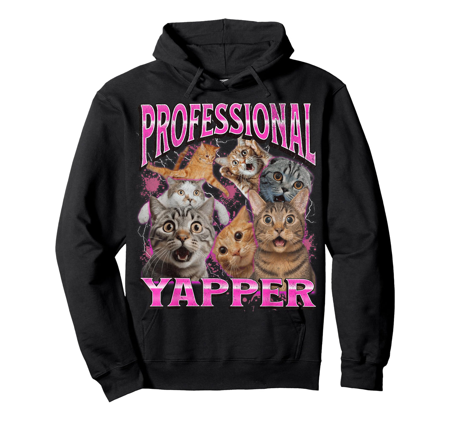 Professional Yapper Funny Cat Meme Bootleg Graphic 90s T-Shirt for Men Women