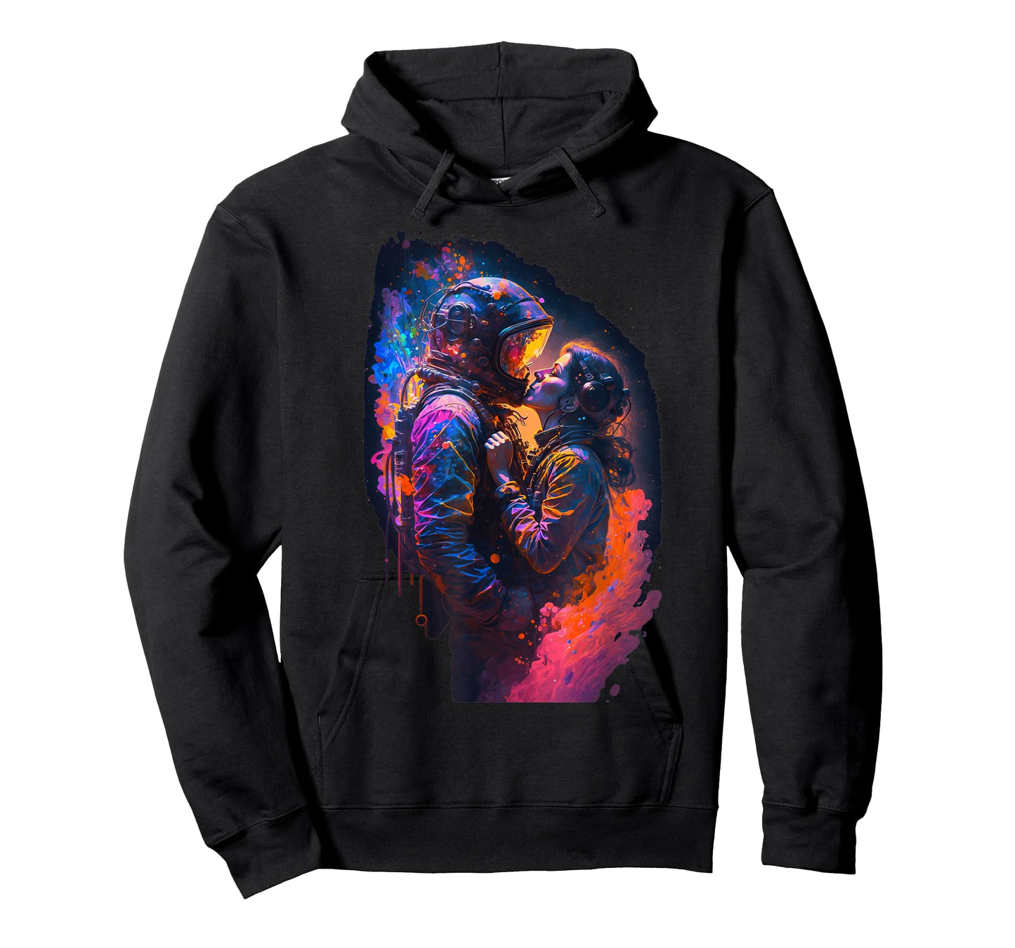 Astronaut Love Couple Kiss Outer Space | Colorful Astronaut T-Shirt