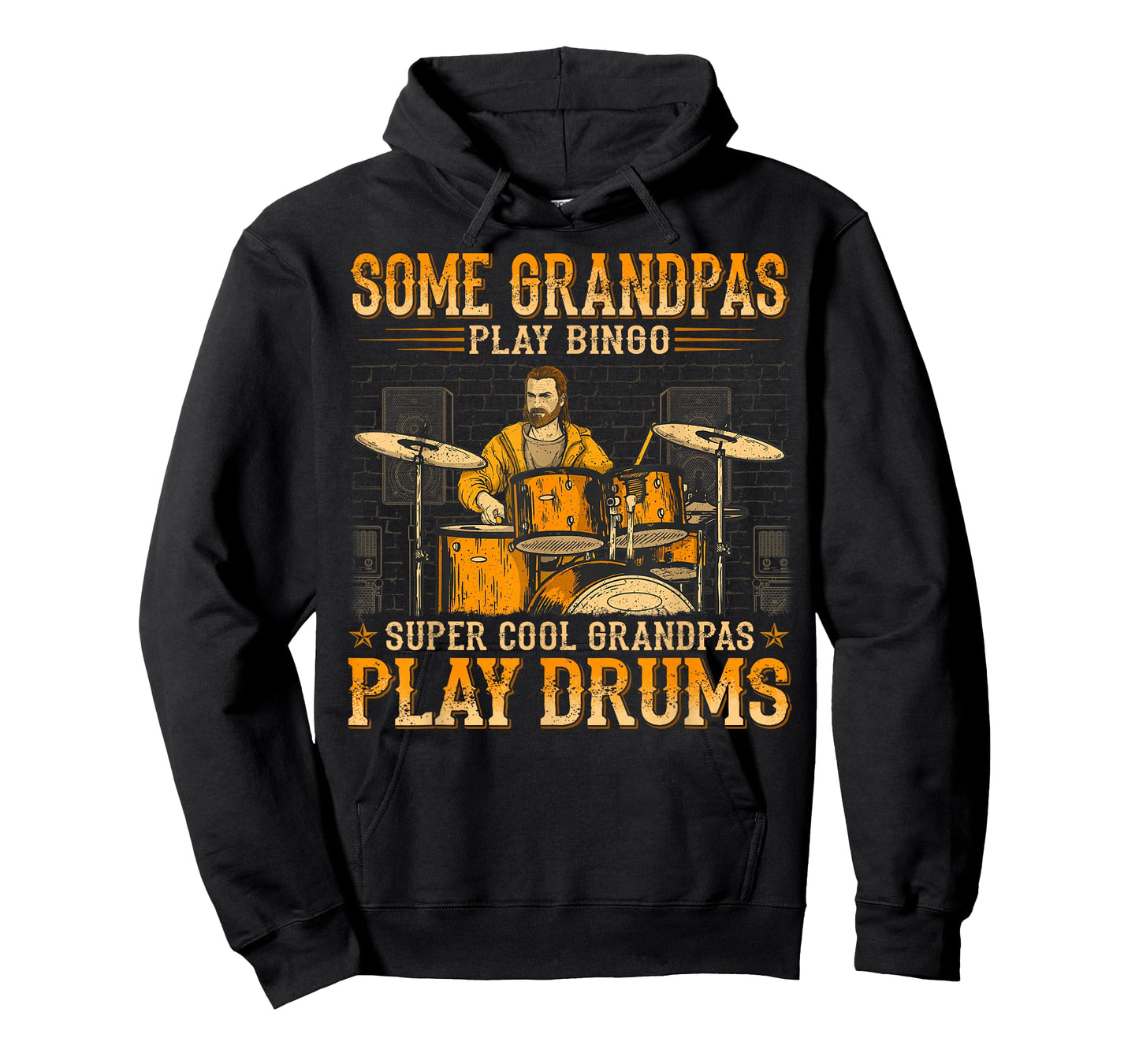 Mens Cool Grandpas Play Drums - Old Grungy Western Style T-Shirt