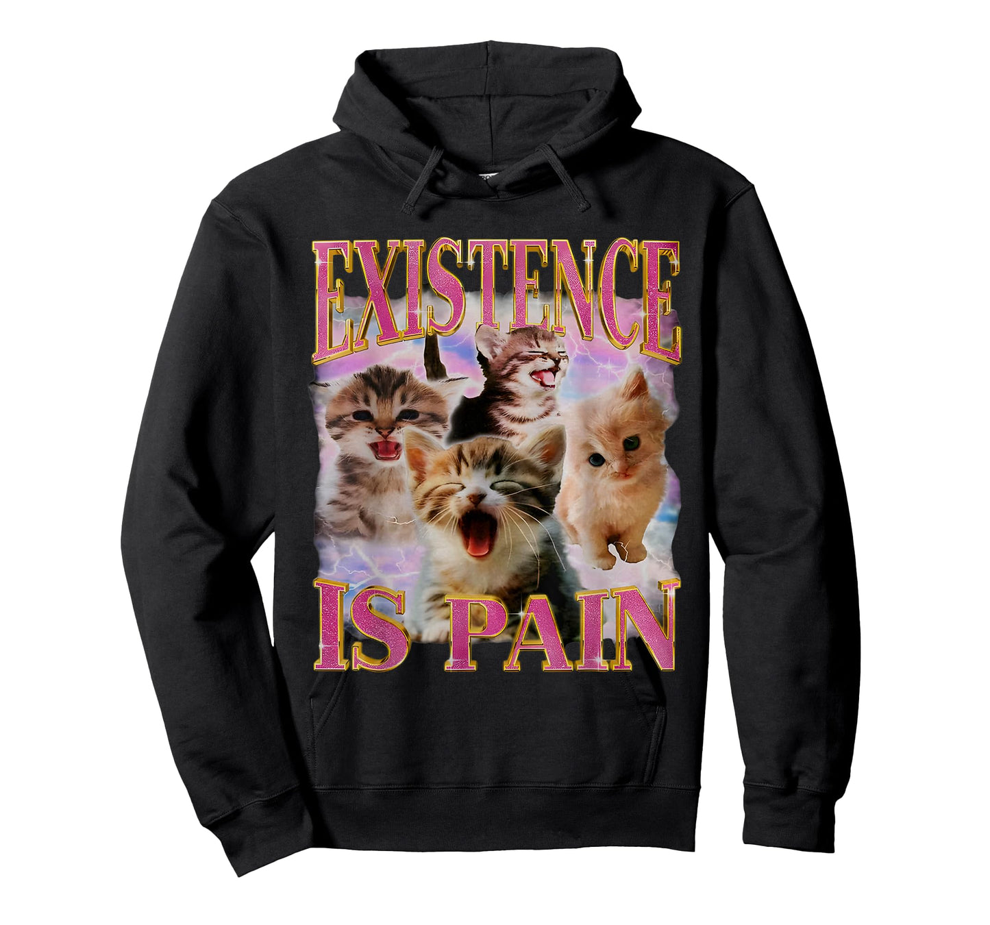 Existence Is Pain Unhinged Cat Howling Meme Cat Lovers T-Shirt