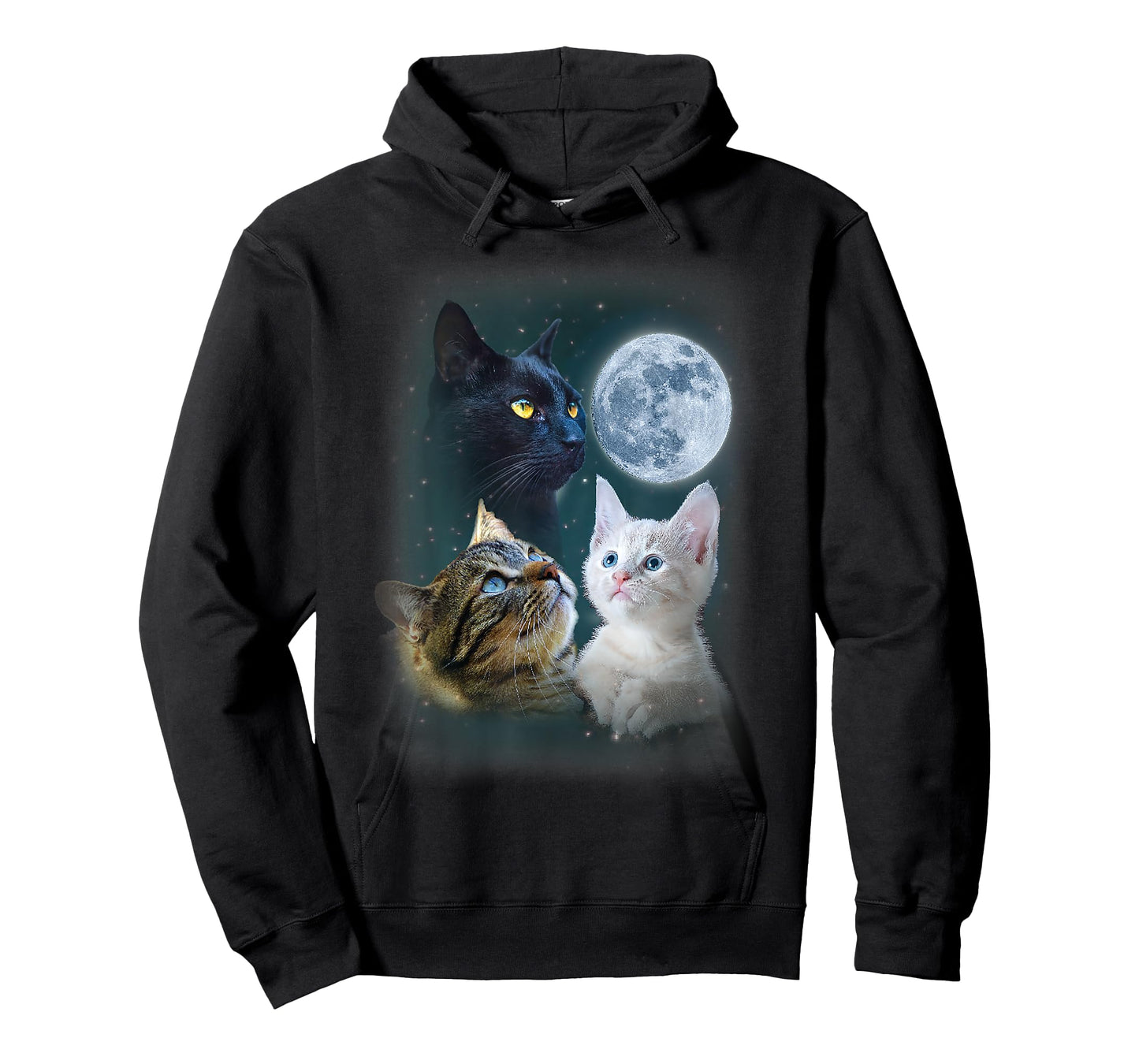 Three Cat Moon 3 Wolfs Cute Kitten Graphic Funny Cat Men Women Kids T-Shirt