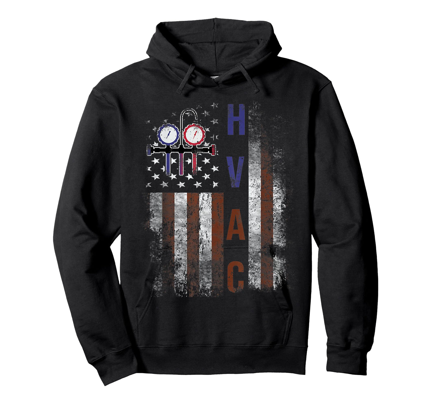HVAC Techniacian Men American Flag USA Vintage Gift T-Shirt
