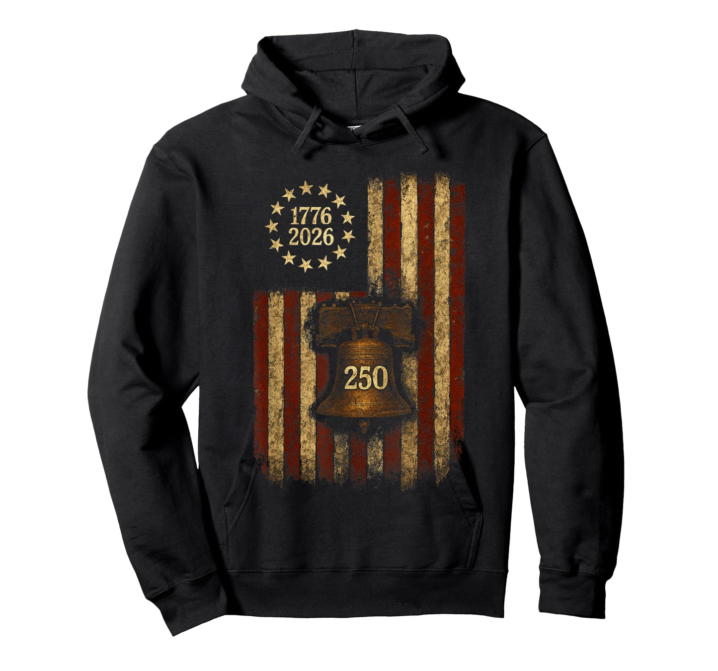Betsy Ross Flag Liberty Bell July 4th 250th Birthday T-Shirt