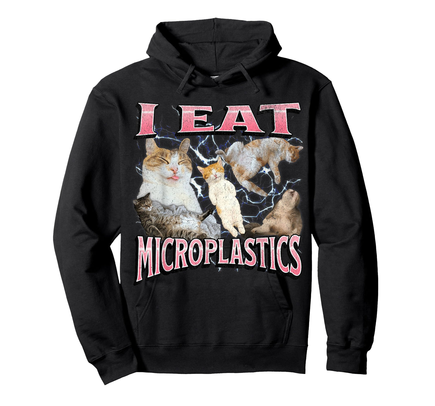 I Eat Microplastics Funny Offensive Cat Meme Bootleg Graphic Men Women T-Shirt