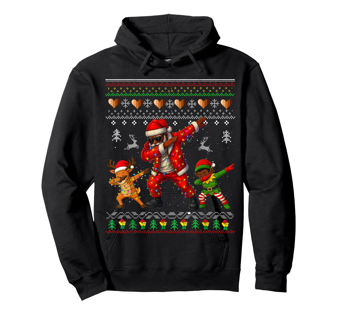 Ugly Christmas Black African American Santa Claus Xmas 2025 T-Shirt
