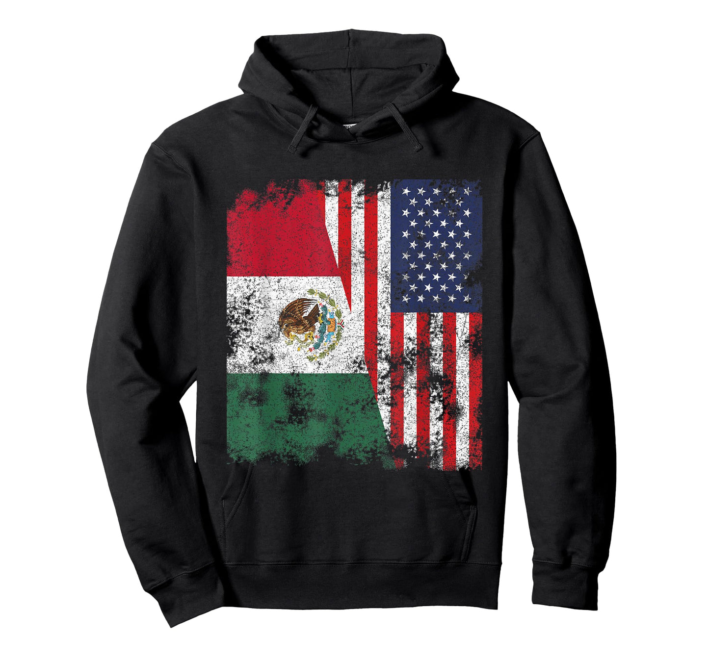 Mexico USA Flag Distressed - Half American T-Shirt