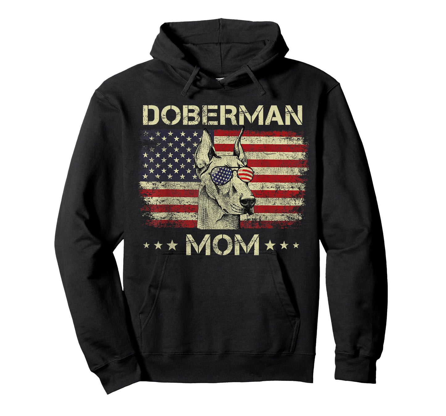 Doberman Mom Dog Lovers American Flag 4th Of July T-Shirt