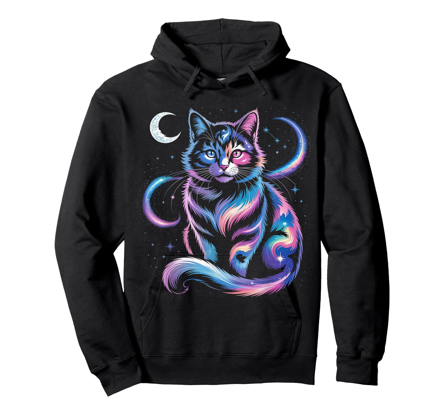 Mystical Space Cosmic Cat T-Shirt - Galaxy Kitten Graphic T-Shirt