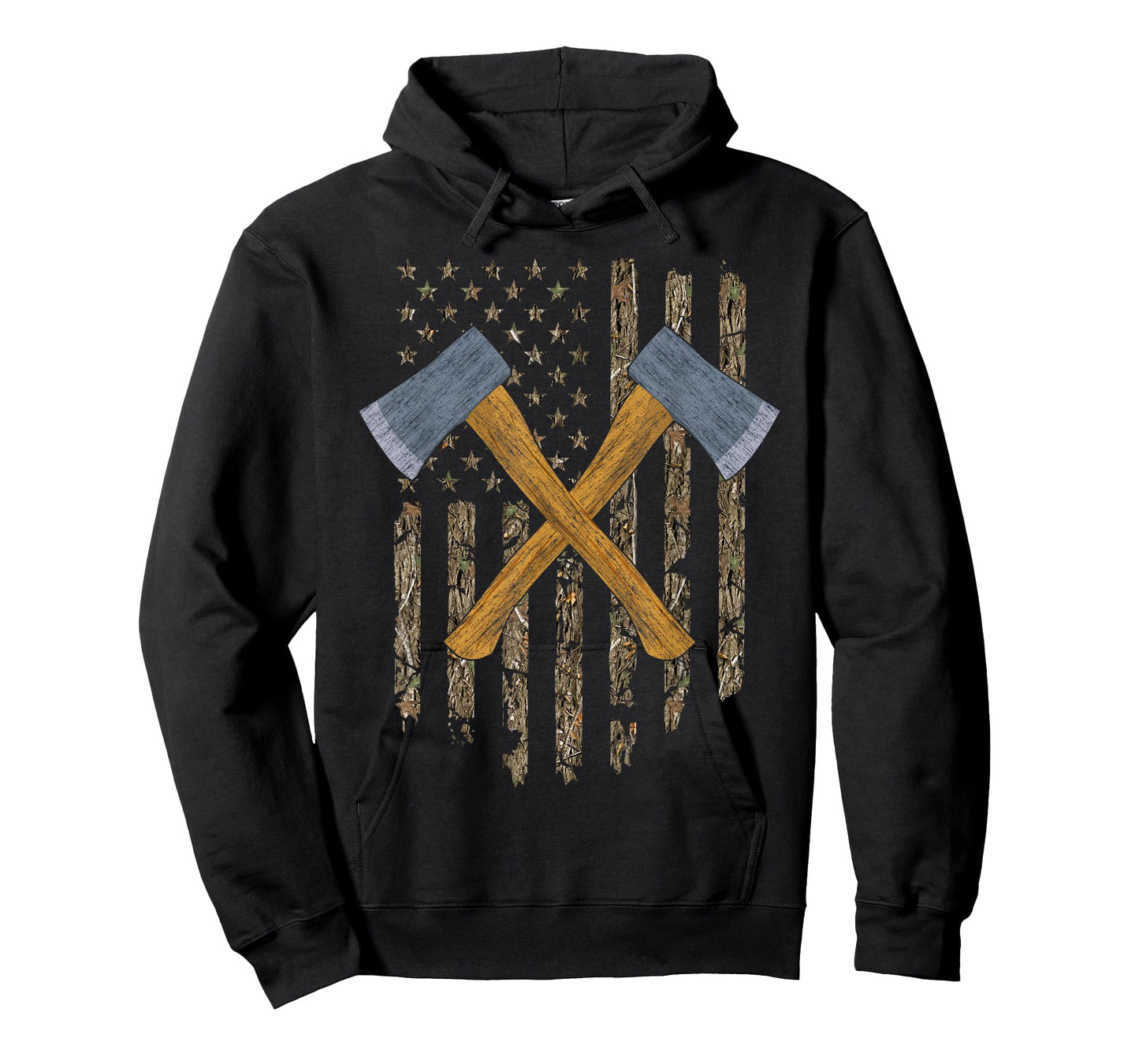 Axe Throwing Hatchets American Flag Tree Camouflage Vintage T-Shirt