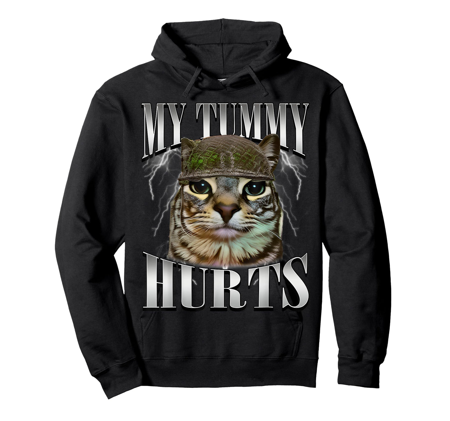 My Tummy Hurts Funny Cat Meme Bootleg Graphic T-Shirt