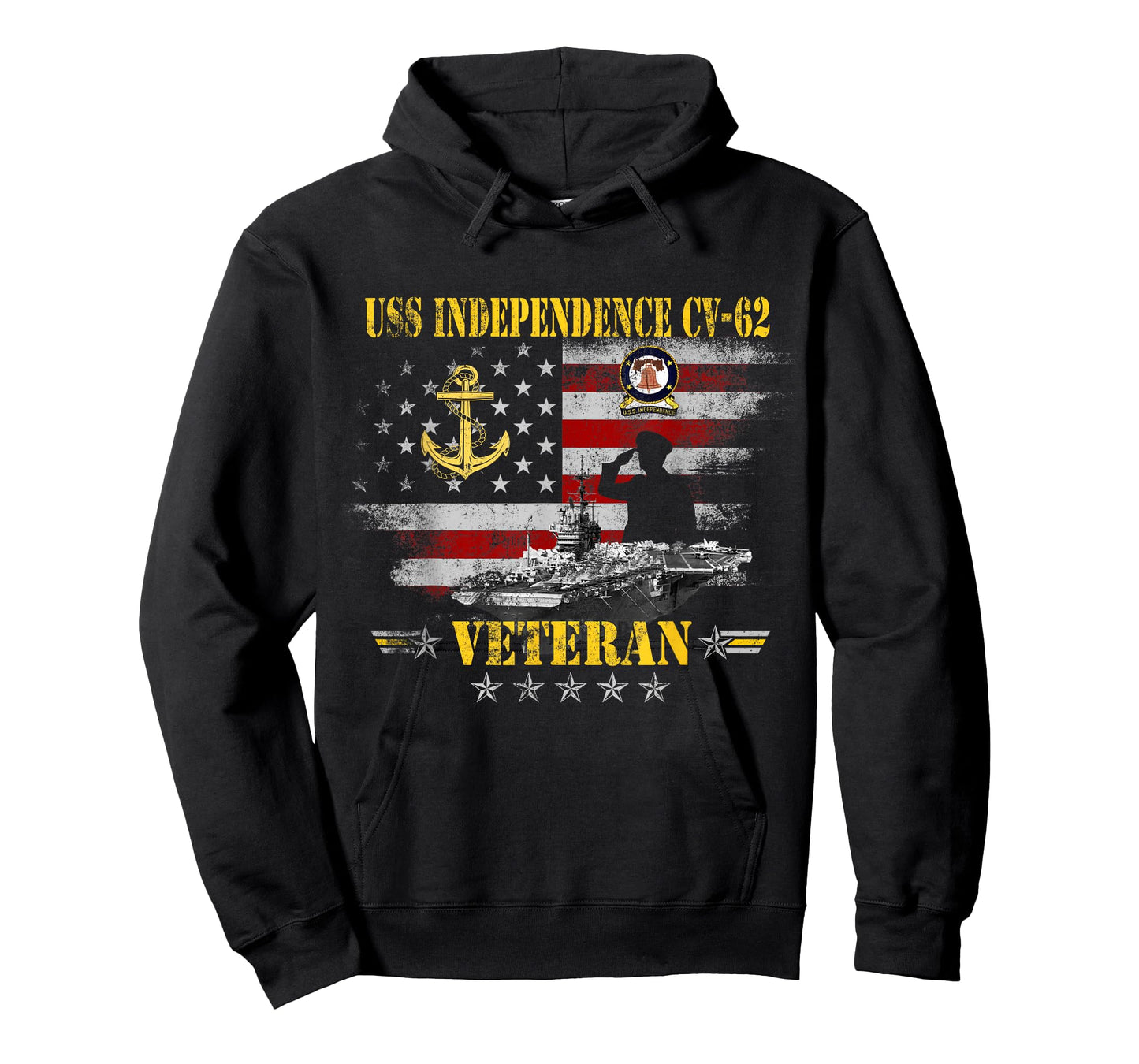 USS Independence CV-62 Veteran Patriotic Vintage USA Flag T-Shirt