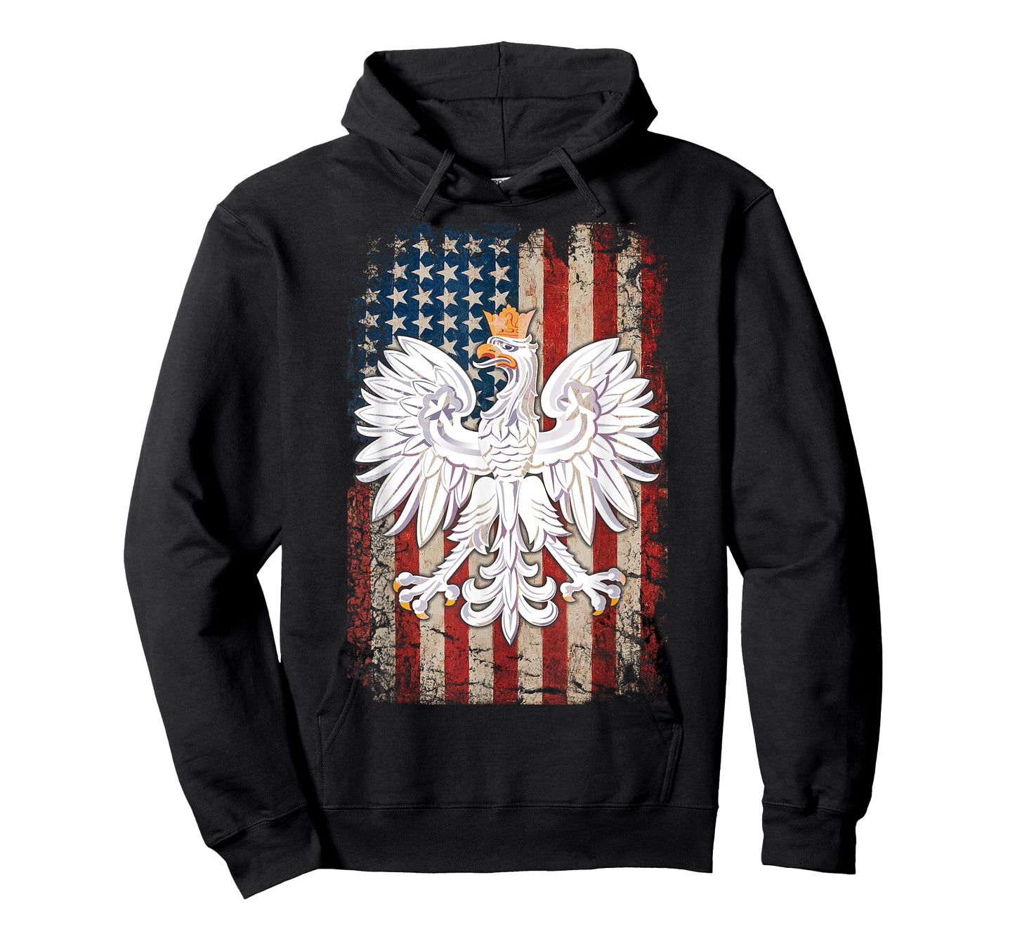 Polish Eagle American Flag Pride Poland T-Shirt