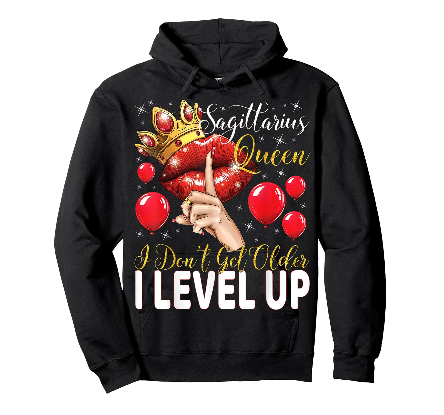 Sagittarius Queen I Don't Get Older I Level Up Birthday T-Shirt