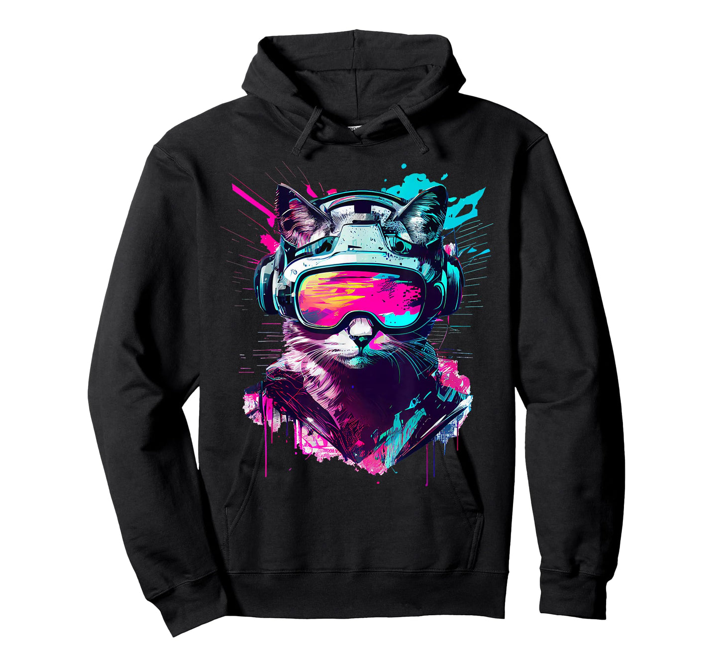 Funny VR Gamer Cat in VR Headset Virtual Reality Gaming T-Shirt