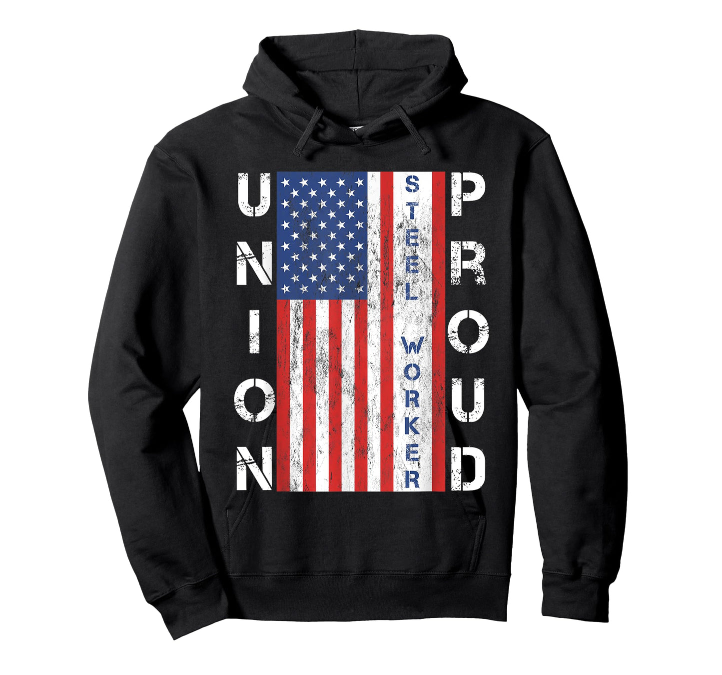 Union Proud American Flag Steel Worker Women Men T-Shirt