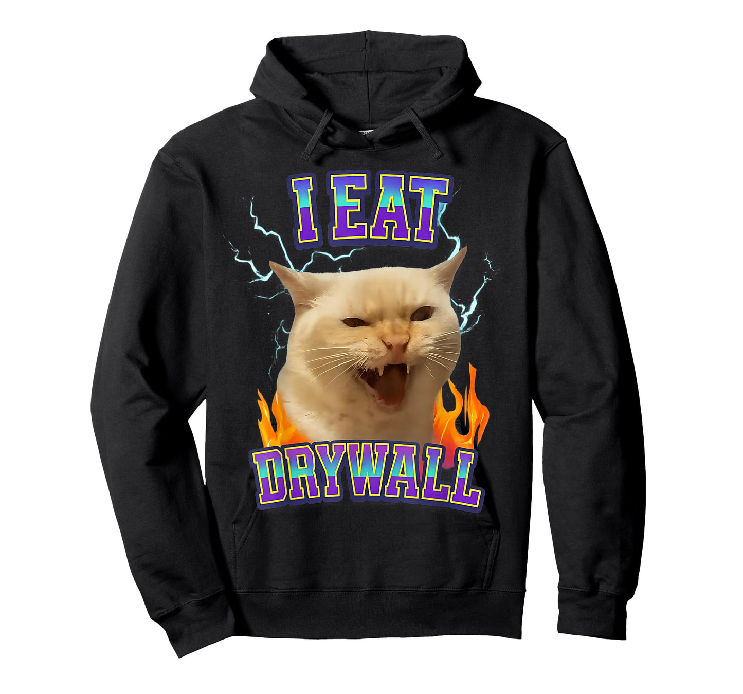 Funny Cat Meme I Eat Drywall Humor Graphic Men Women & Kids T-Shirt
