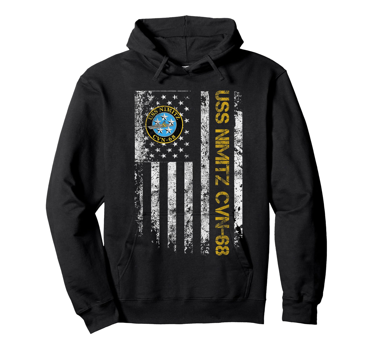 USS Nimitz CVN-68 Aircraft Carrier Veteran Flag Veterans Day T-Shirt
