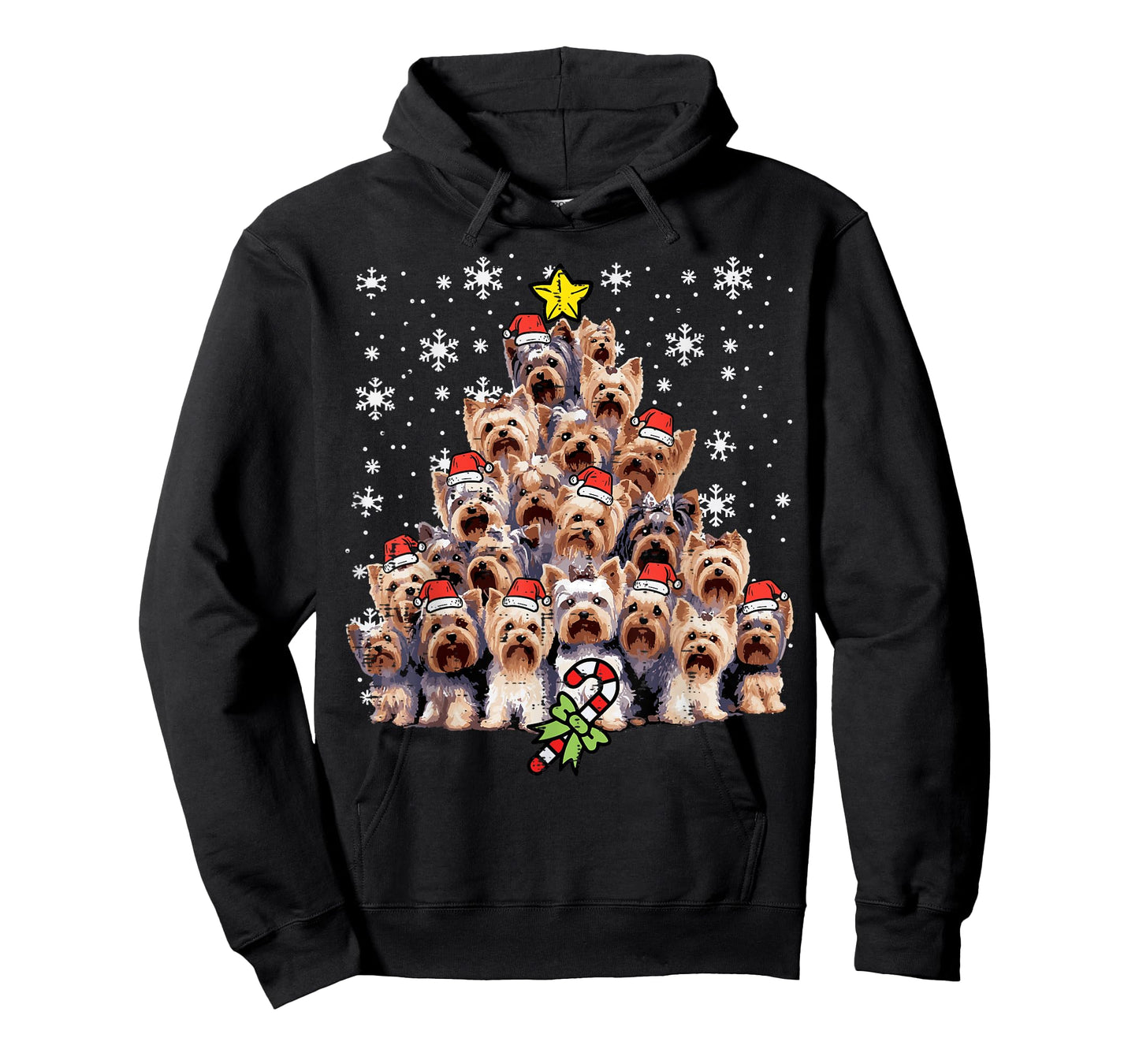 Yorkie Dogs Christmas Tree Xmas Holiday Pet Men Women Kids T-Shirt