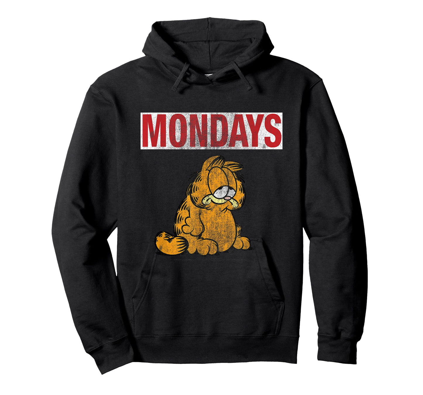 Garfield Hates Mondays Distressed Cat Cartoon T-Shirt