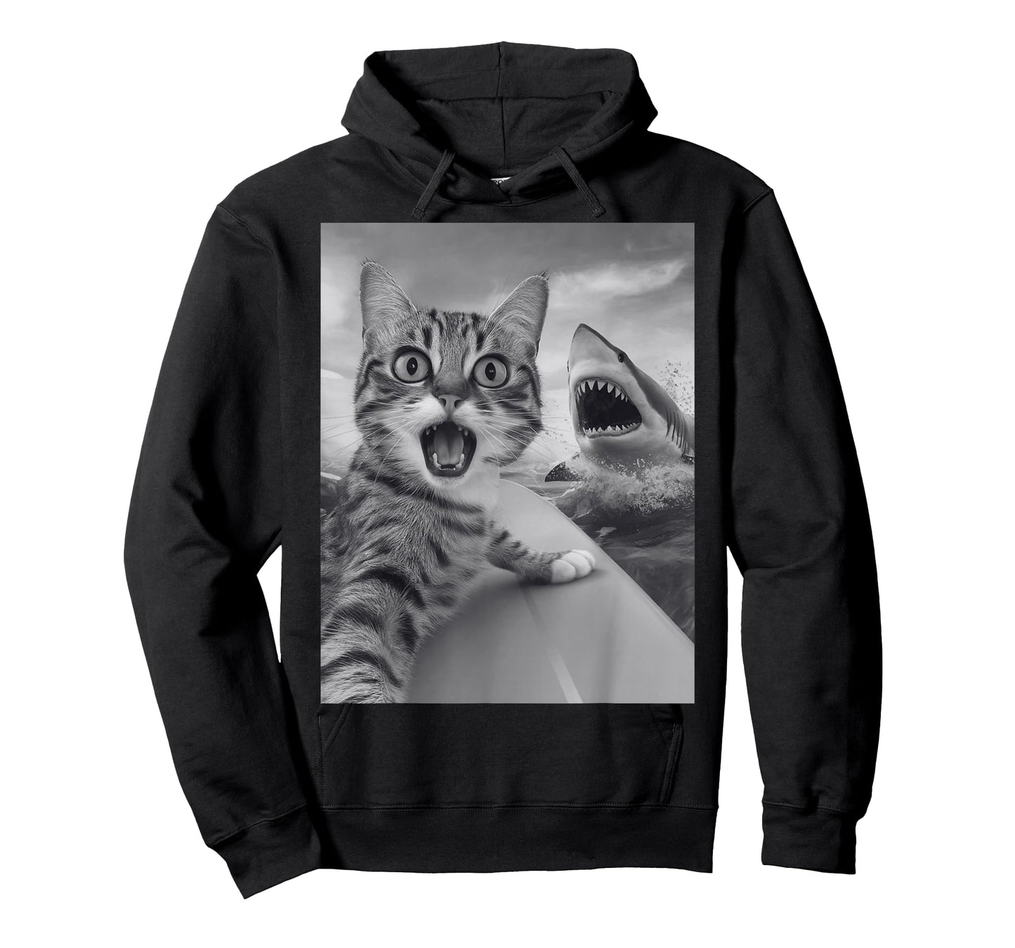 Funny Cat Selfie with Shark T-Shirt