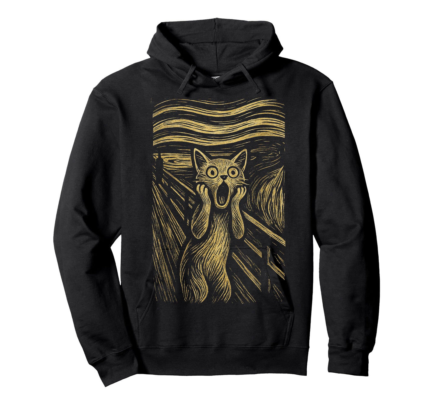 The Scream Funny Cat Grunge Painting by Munch Graphic Art T-Shirt