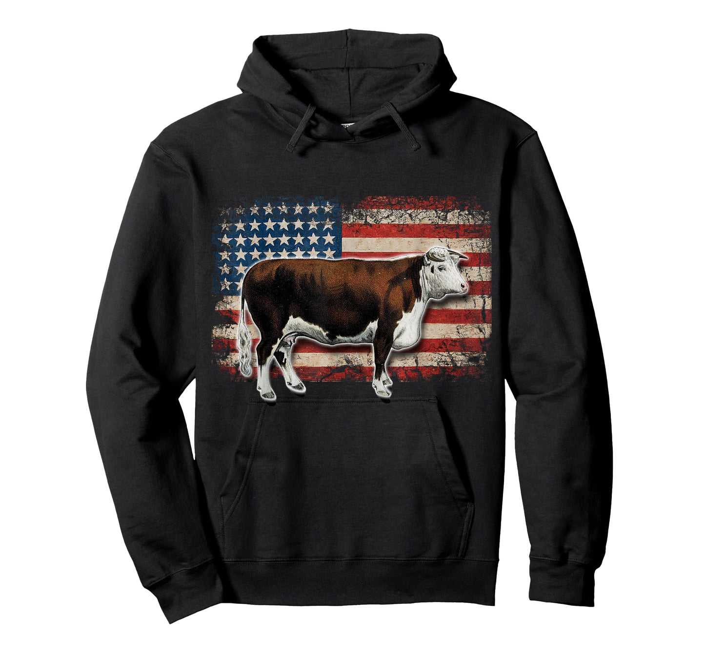 Hereford Rancher - American Flag for Hereford Cow Farmer T-Shirt