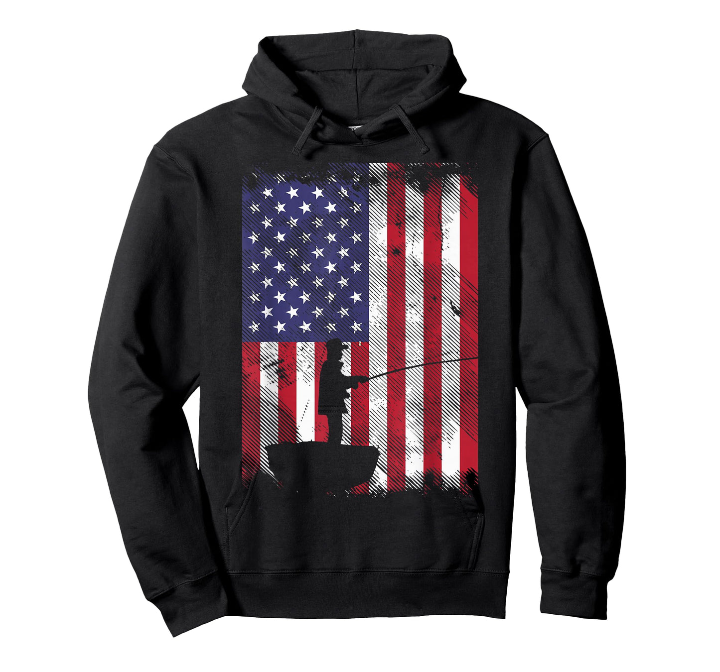 America Flag Fisherman Vintage Fishing Patriotic Angler Gift T-Shirt