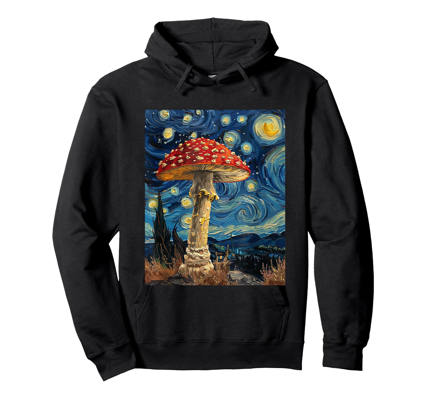 Mushroom - Van Gogh Style - Starry Night T-Shirt